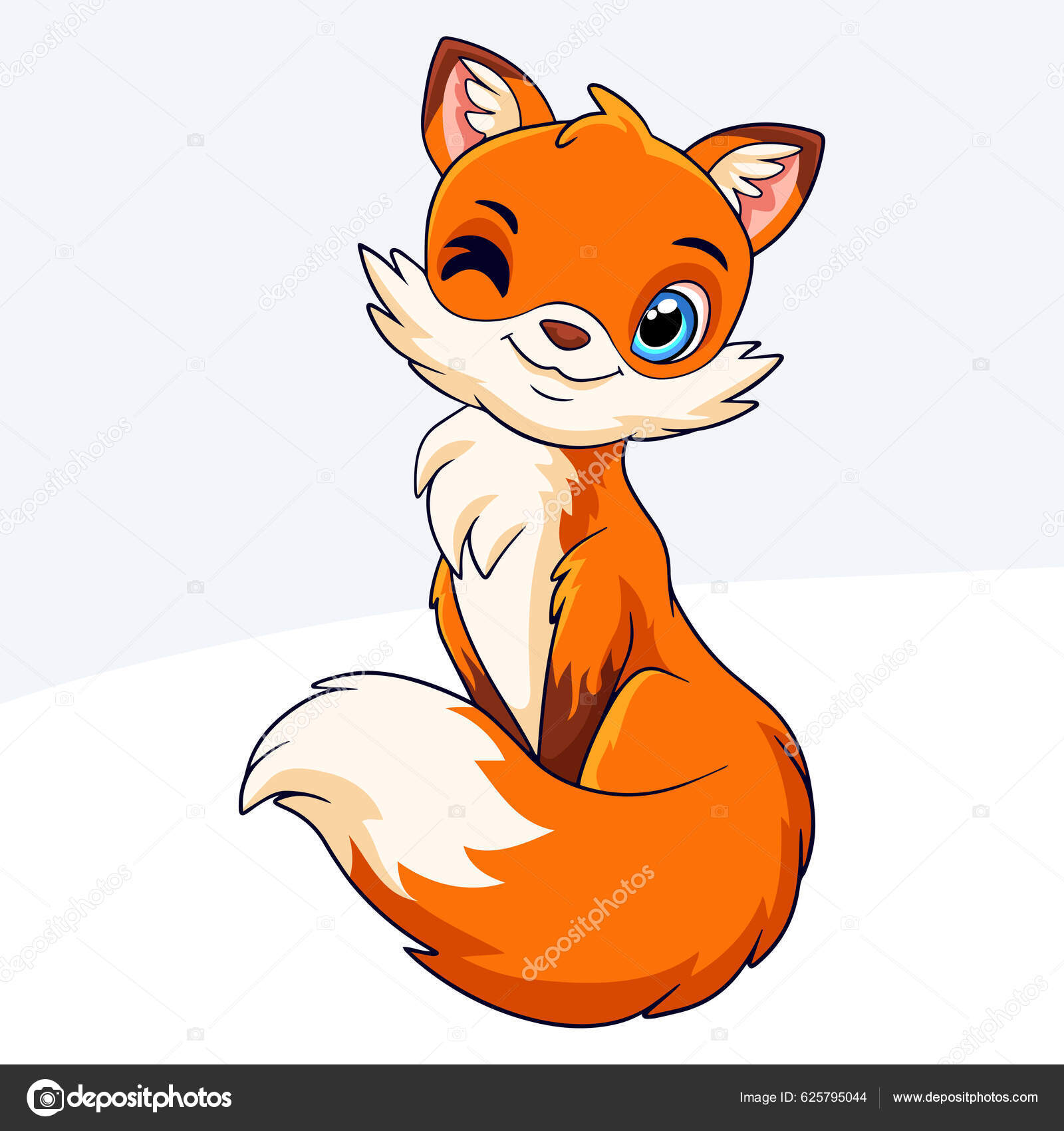 Uma raposa de desenho animado com uma cauda que diz 'raposa