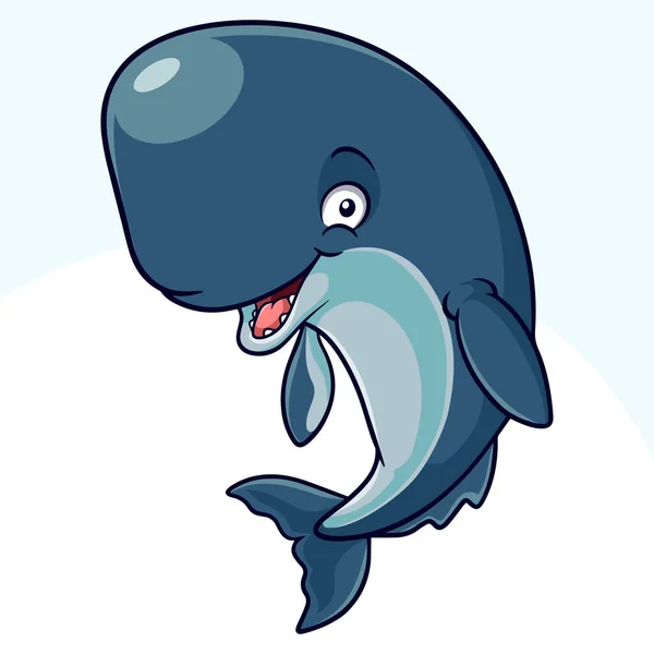 Γελοιογραφία Αστείο Σπέρμα Φάλαινας Απομονώνονται Λευκό Φόντο — Διανυσματικό Αρχείο