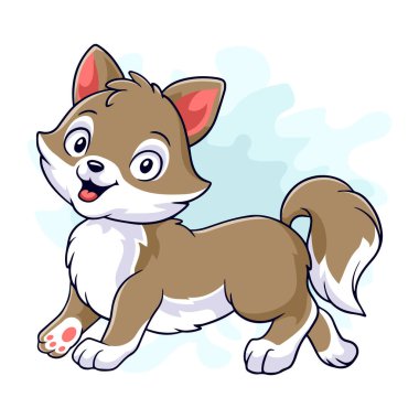 Çizgi film komik kedisi beyaz arka planda izole