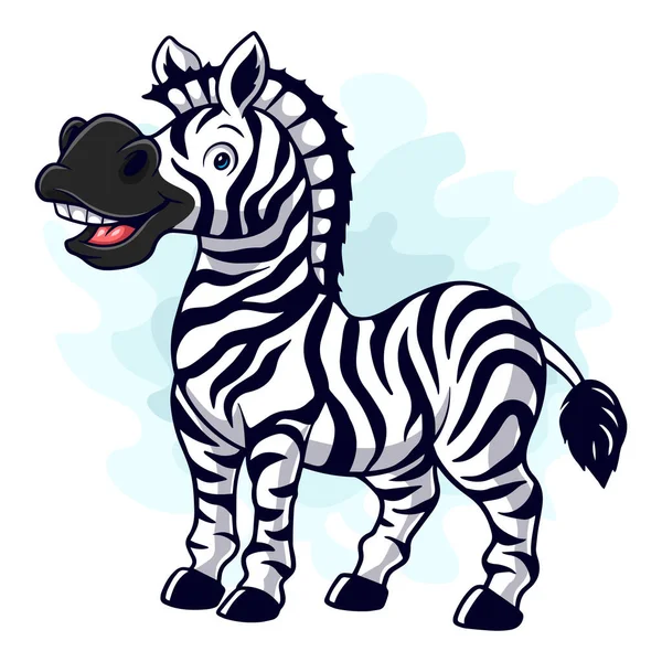 Kreslený Legrační Zebra Izolované Bílém Pozadí — Stockový vektor
