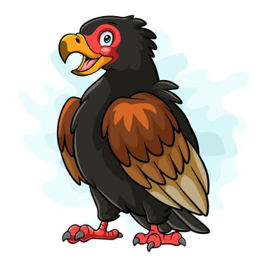 Beyaz arka planda izole edilmiş komik Afrika kartalı.