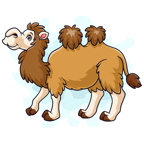 Desenhos Animados Camelo Engraçado Isolado Fundo Branco —  Vetores de Stock