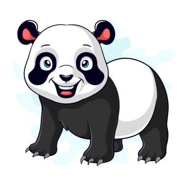 Beyaz arka plan üzerinde izole karikatür komik panda