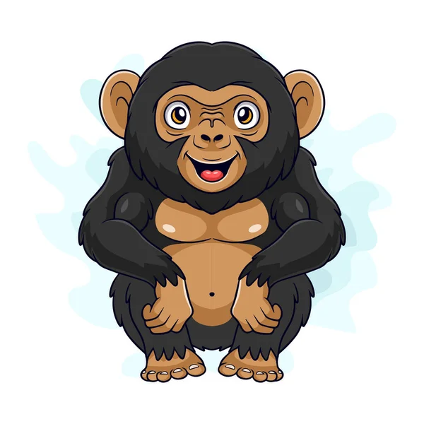 Kreslený Legrační Šimpanz Izolované Bílém Pozadí — Stockový vektor