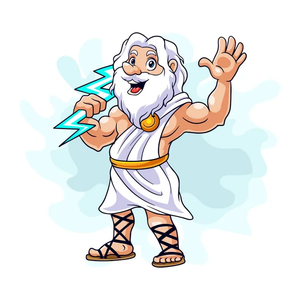 Cartoon Zeus White Background — Stock vektor