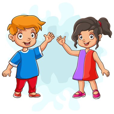 El sallayan iki sevimli çocuk