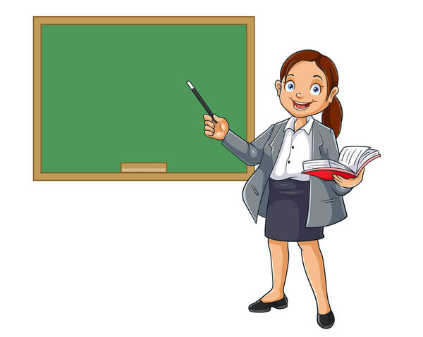 Cartoon Teacher isolated on white background
