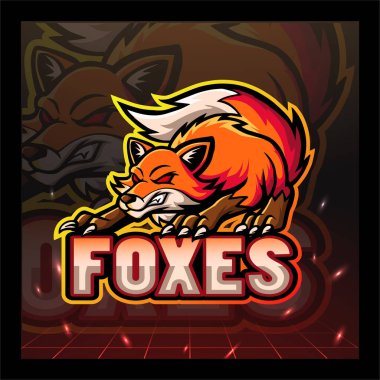 Fox maskot esport logosu tasarımı