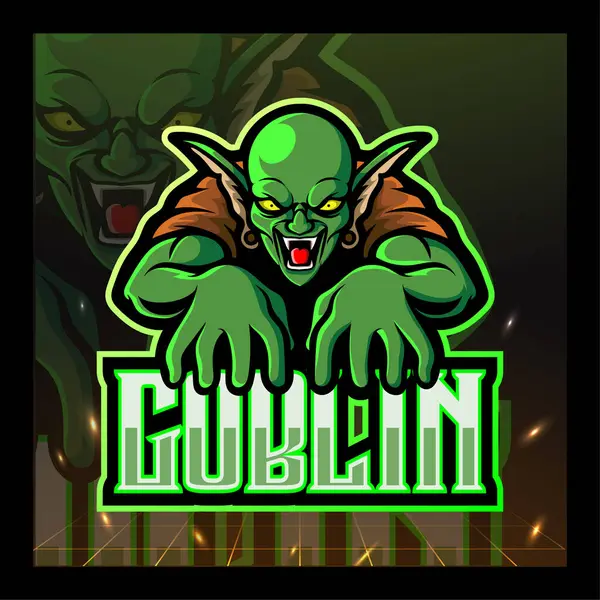 Yeşil goblin maskot esport logosu tasarımı