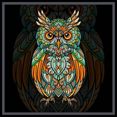 Renkli Baykuş mandala sanatı.