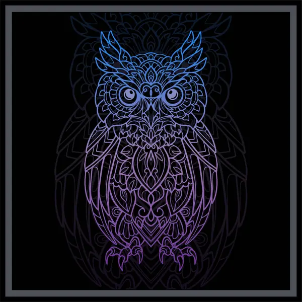 Renkli Baykuş Mandala Sanatı.