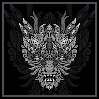 Tek Krom Ejderha baş mandala sanatı.