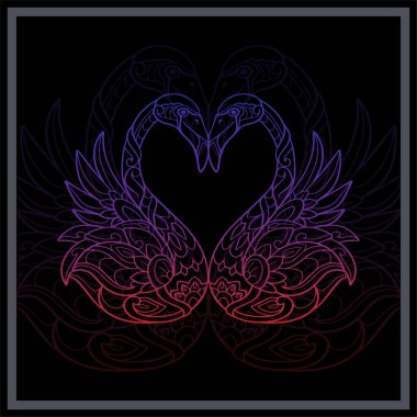 Renkli Flamingo kuş mandala sanatı.