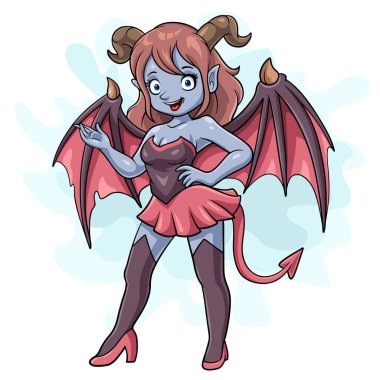 Beyaz arkaplanda Succubus çizgi filmi