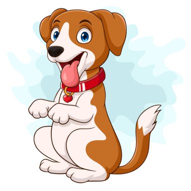 Sevimli köpek dilini çıkarmış oturan