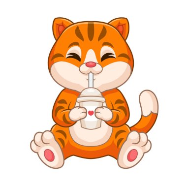 Şirin Kedi İçkisi Süt Çayı Çizgi Filmi