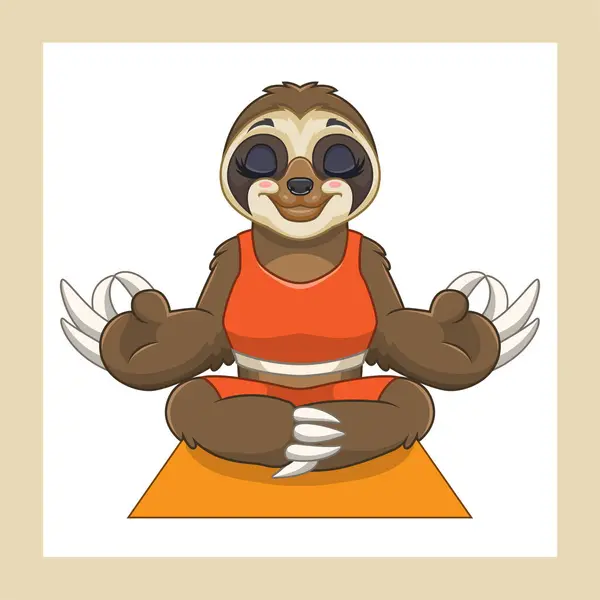 stock vector cute sloth cartoon doing yoga