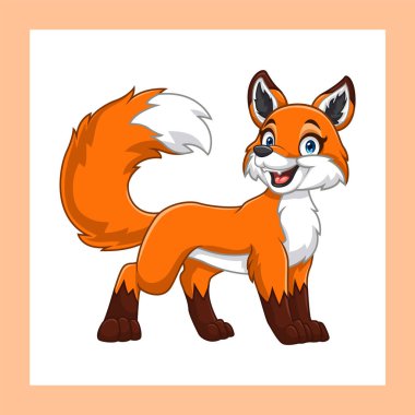 Şirin tilki kuyruğuyla oynuyor.