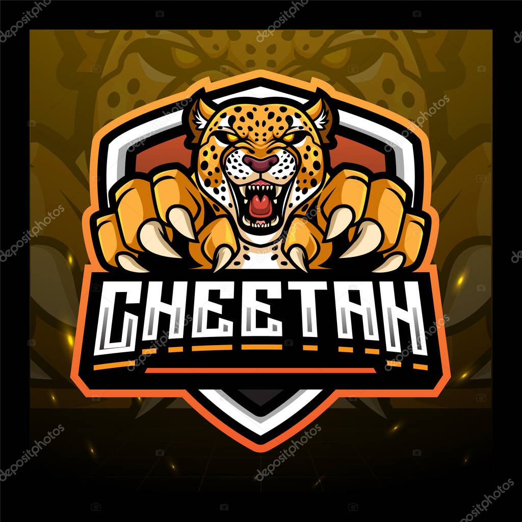 Cheetah mascot esport logo design