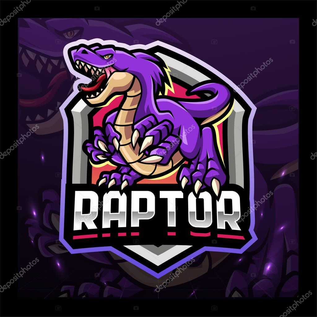 Raptor mascot esport logo design