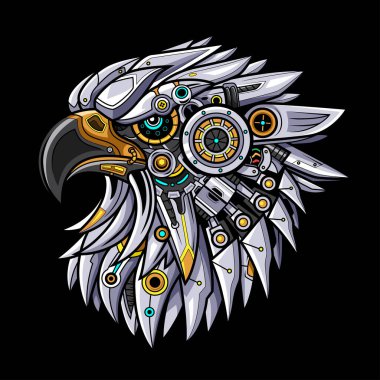 Kartal başlı robot esport maskot logosu tasarımı