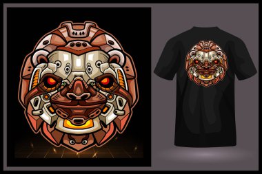 Slot kafalı robot maskotu. esport logo tasarımı t-shirt önizlemesi ile
