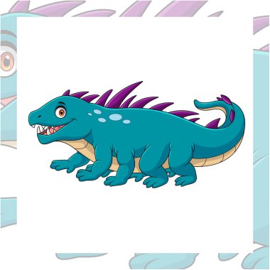 Beyaz arkaplanda karikatür basilisk mitolojisi yaratığı