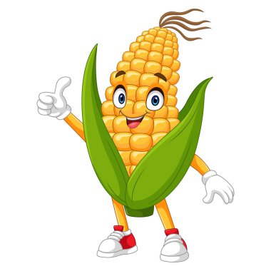 Mısır maskotu çizgi filmi başparmaklarını gösteriyor