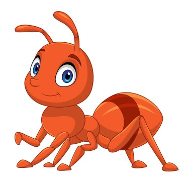 Çizgi karınca beyaz arkaplanda izole edildi