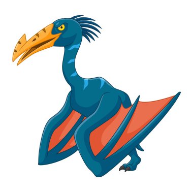 Quetzalcoatlus çizgi filmi beyaz arkaplanda izole edildi