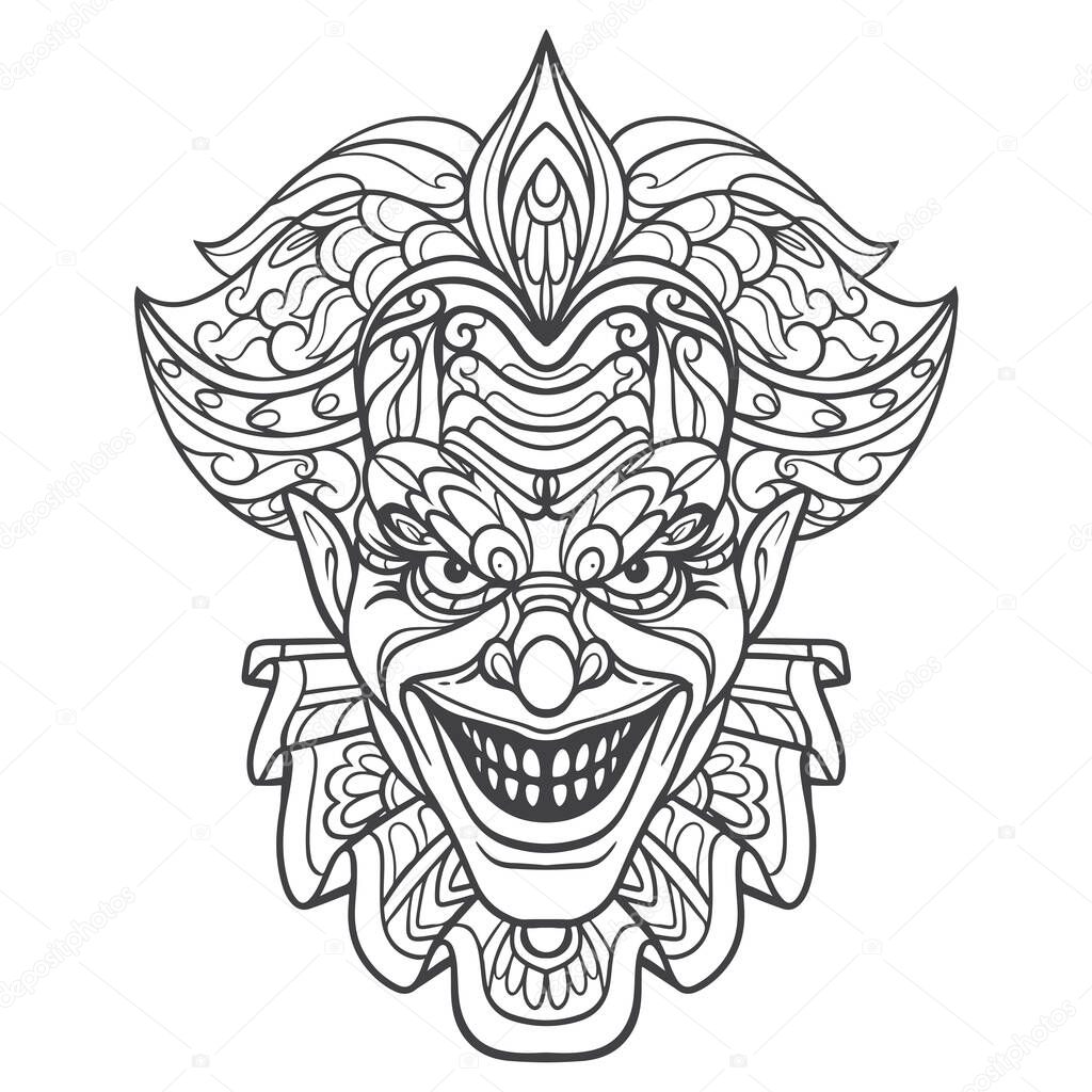 Clown mandala arts isolated on white background