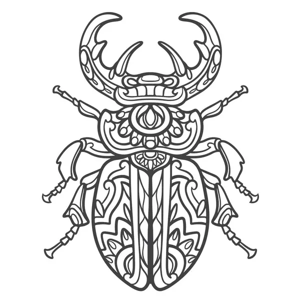 Böcek Böceği Ana Hattı Mandala Sanatları beyaz arkaplanda izole