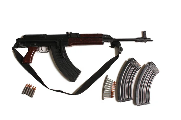 Tjeckiska Militära Misshandel Rifle Isolerad Vitt — Stockfoto