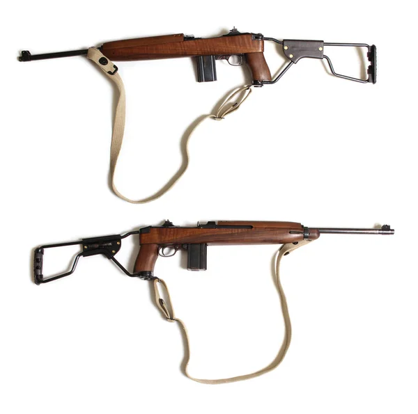 Rifle Militar Vintage Aislado Carabina Blanco Izquierda Derecha —  Fotos de Stock