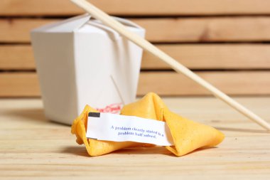 Şans Kurabiyesini Mesajla Aç. Bir sorun. Açıkça belirtildiği gibi, yarım çözülmüş bir problem.