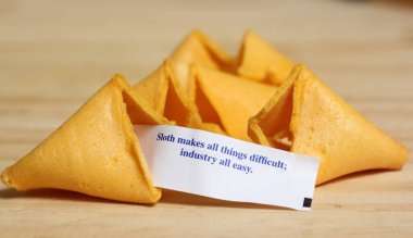 Mesajlı Şans Kurabiyesi Tembelliği her şeyi zorlaştırır