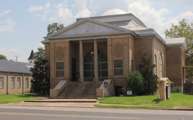 Troup, TX - 31 Ağustos 2023: Teksas 'ın merkezindeki Tarihi Metodist Kilisesi