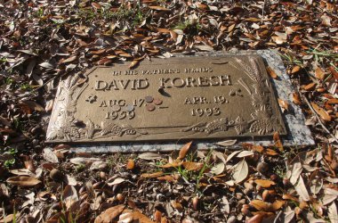 Tyler TX - December 25, 2023: Grave of Cult Leader David Koresh Located in Tyler, Texas clipart