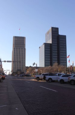 Tyler, TX - 3 Ocak 2024: Tyler şehir merkezinde binalar, adliyeye yakın TX.