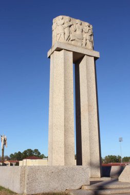 New London, TX - December 17, 2023: Cenotaph commemorating the New London school explosion that killed 311 children and teachers on March 18, 1937 in New London TX clipart