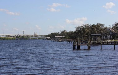 Tampa FL 'deki Palm River manzarası Tayland Budist Tapınağı' ndan