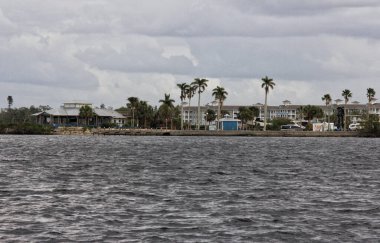 Buildings along Manatee River in Bradenton Florida clipart