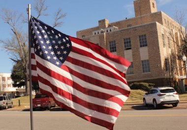 Rusk TX - 15 Ocak 2025: Cherokee İlçe Mahkemesi Teksas 'ın merkezinde yer aldı