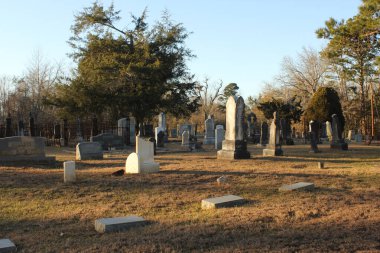 Nacogdoches TX - 19 Ocak 2025: Nacogdoches Teksas 'taki Tarihi Kuzey Mezarlığı