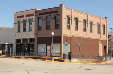 Rusk Texas 'ın merkezindeki tarihi binalar