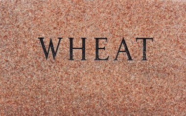 Mezarlıkta Kelime Buğdaylı Granit Mezar Taşı. Ölüm Konsepti