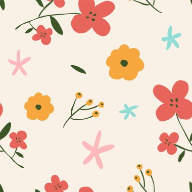 Çizilmiş çiçekler ile Seamless Modeli