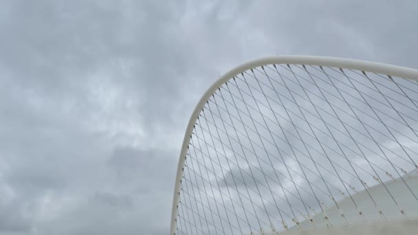 Time Lapse Video Shows Clouds Passing Metallic Arch — Stock Video