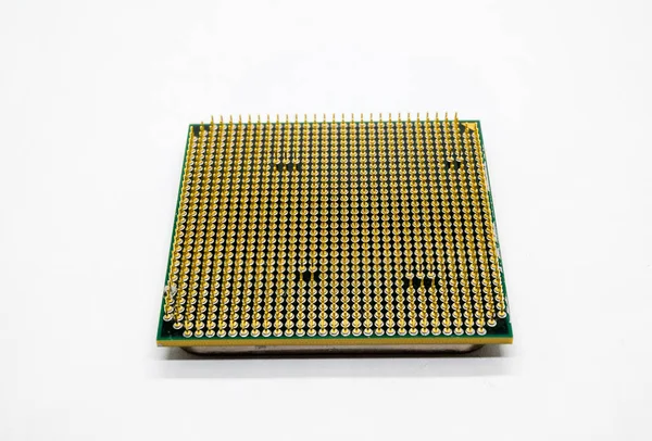 Close Computer Central Processing Unit Pins Surface — Stock Photo, Image