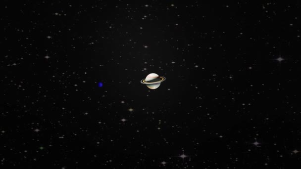 Přiblížit Animační Záběry Planety Saturn Prostoru — Stock video